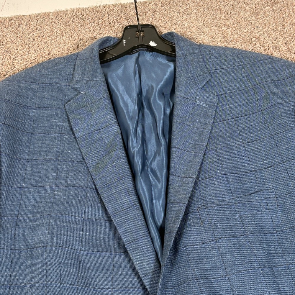 Ralph Lauren Mens 50L Blue Glen Plaid Wool Silk Linen Sport Coat Blazer Canada